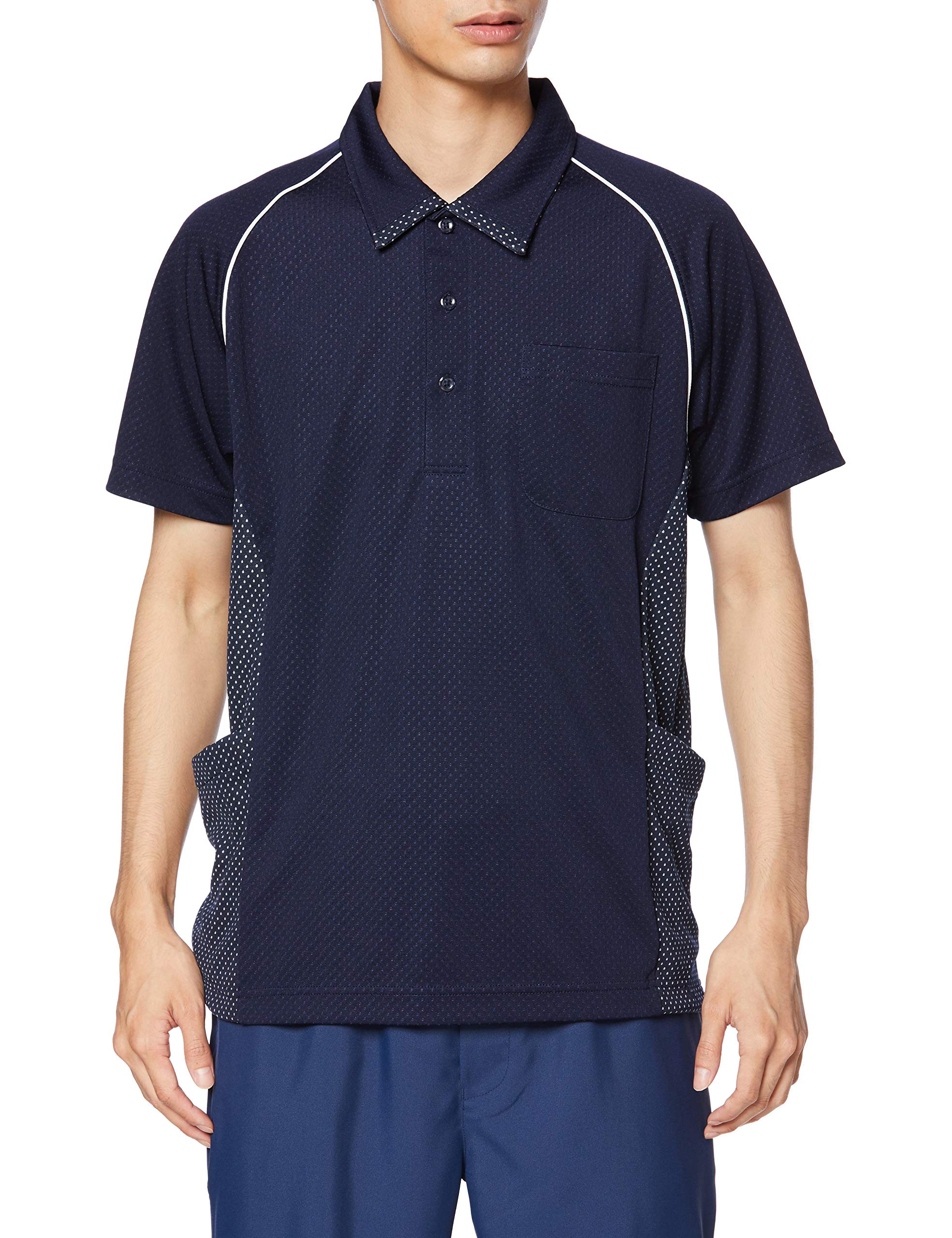 

KIRAKU Cool Knit Size 89 Size L Size Stay Cool and Comfortable in the Summer with Humidity Control Shirt, CR113-89-L, Navy, (Japan L) -