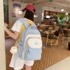 Simple Blocked Color Letter Rabbit Ear Decoration Student Casual Backpack
