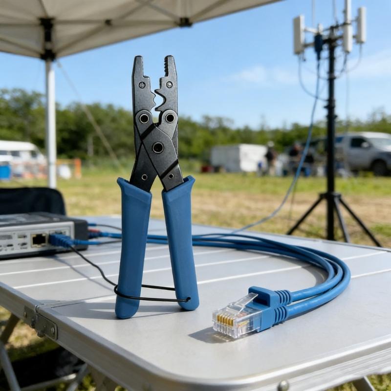 Professional Metal Crimping Tool For RJ45 Connectors With Wire Stripping And Cutting Functions Ideal For Networking Installations