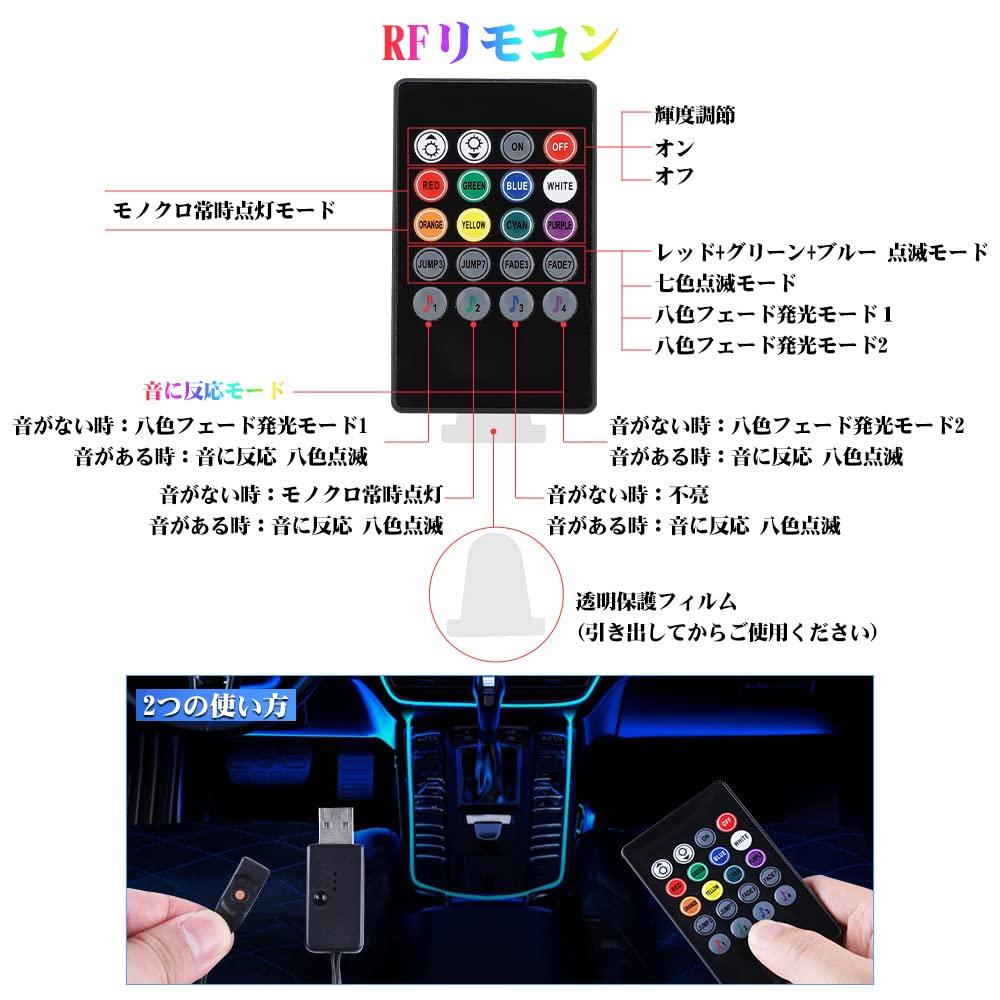 Catland LED RGB LED Strip Light for Car 8 16 Remote Brightness Sound Memory Sequential Flowing Ice Pink Rainbow USB No 3M x 1 1M x 2 Strip, Interiors,