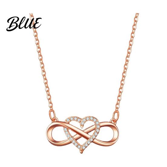 Infinity Symbol Necklace Heart for Women Cubic Zirconia Love Dainty