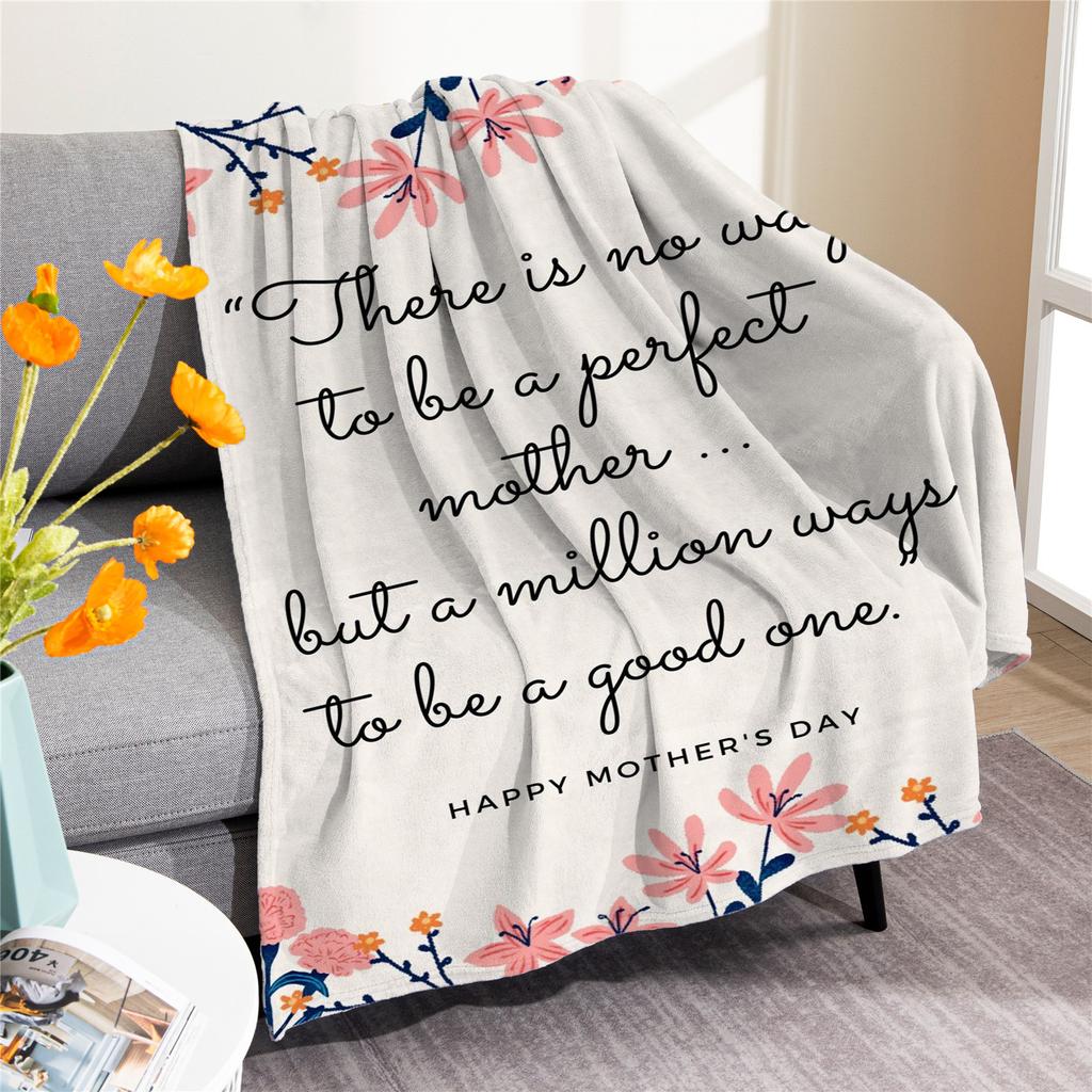 Mothers Day Letters digitalprinted polyester Bedroom velvet flannel soft sofa cover blanket Fleece soft sofa cover blankets