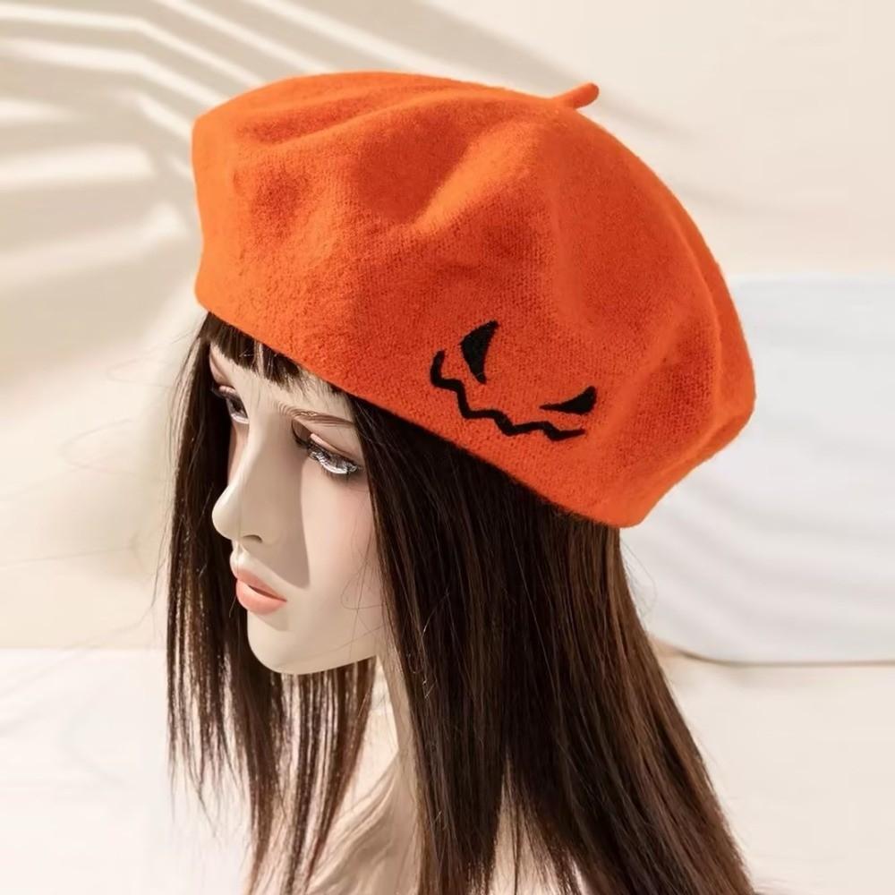 Lightweight Pumpkin Face Cap Embroidered Embroidered Painter Hat Autumn Winter Dress