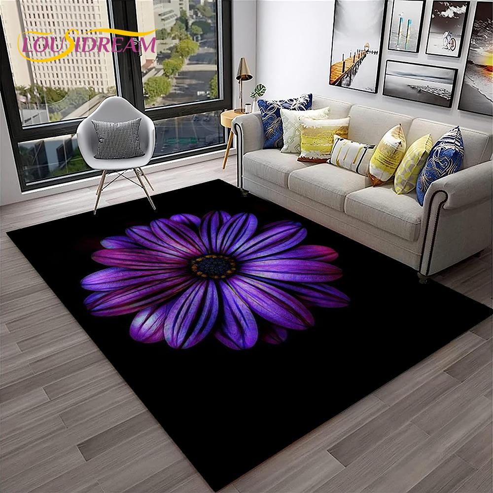 Daisy Nordic Sun Flowers  Carpet Rug for Home Living Room Bedroom Sofa Doormat Decor,kids Play Area Rug Floor Mat