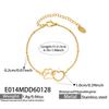 Stainless Steel Gold-Plated Cat Paw Heart Chain Bracelet - Cute & Versatile Fashion Accessory