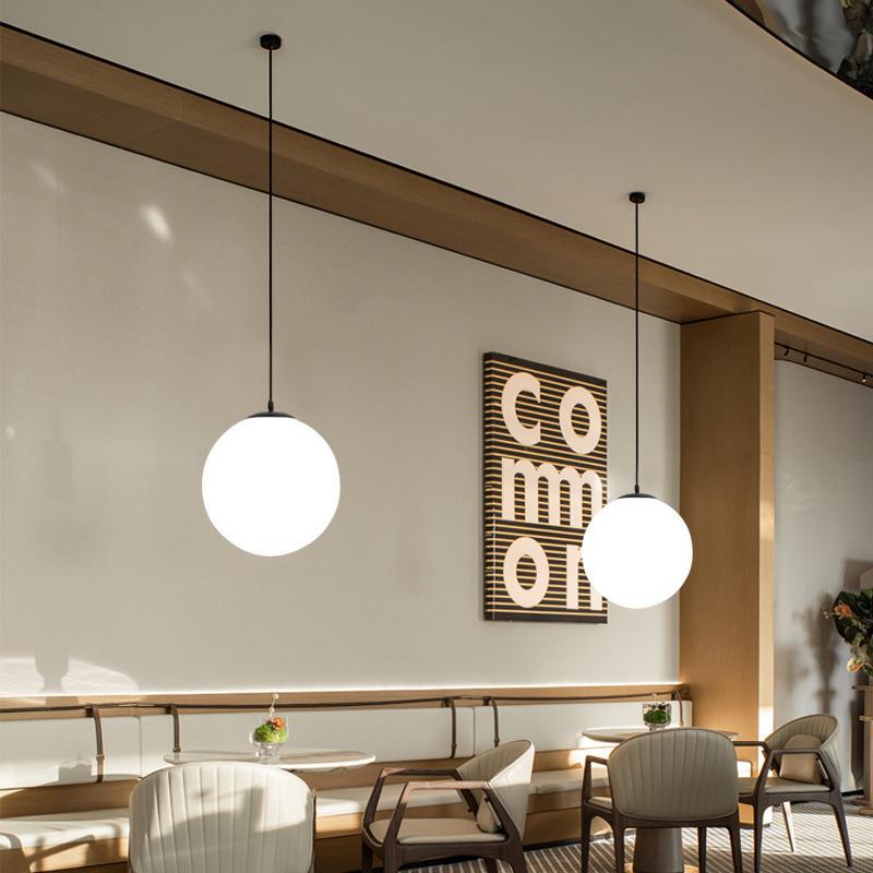 Dining Room Hanging Lamp Globe Glass Ball Pendant Light Ceiling Chandelier Living Room Bedroom Lamp Cafe Study Room Kitchen Home