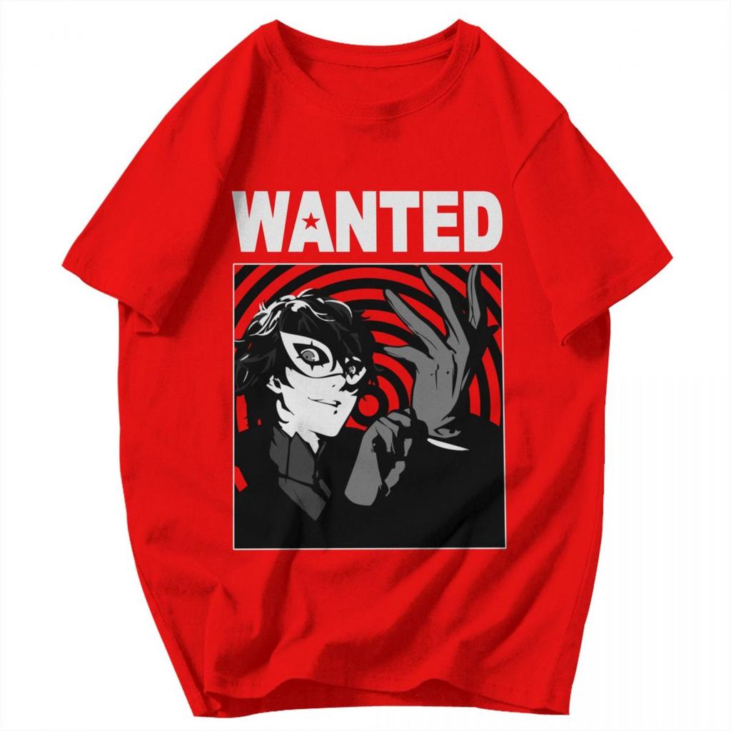 Men T Shirt Persona Game Wanted Joker Pops Y2K Graphic Short Sleeve Unisex Clothing T Shirts