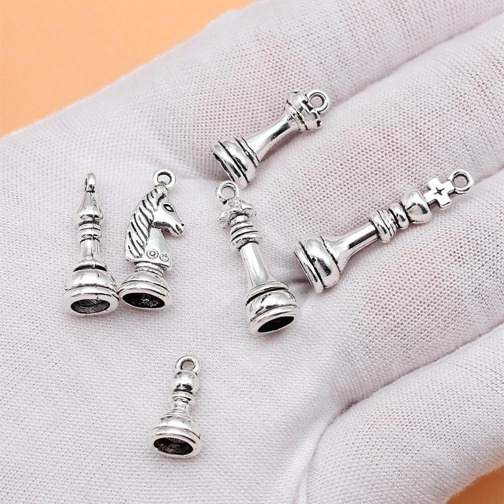 Charms Supplies For Jewelry International Chess Cute Items Handmade 6pcs/set