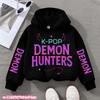 Children's KPop Demon Hunters Hoodies Girls Pink Boy Pink Tops Sweatshirt Long Sleeve Pullovers Coat Autumn Winter Casual Hooded