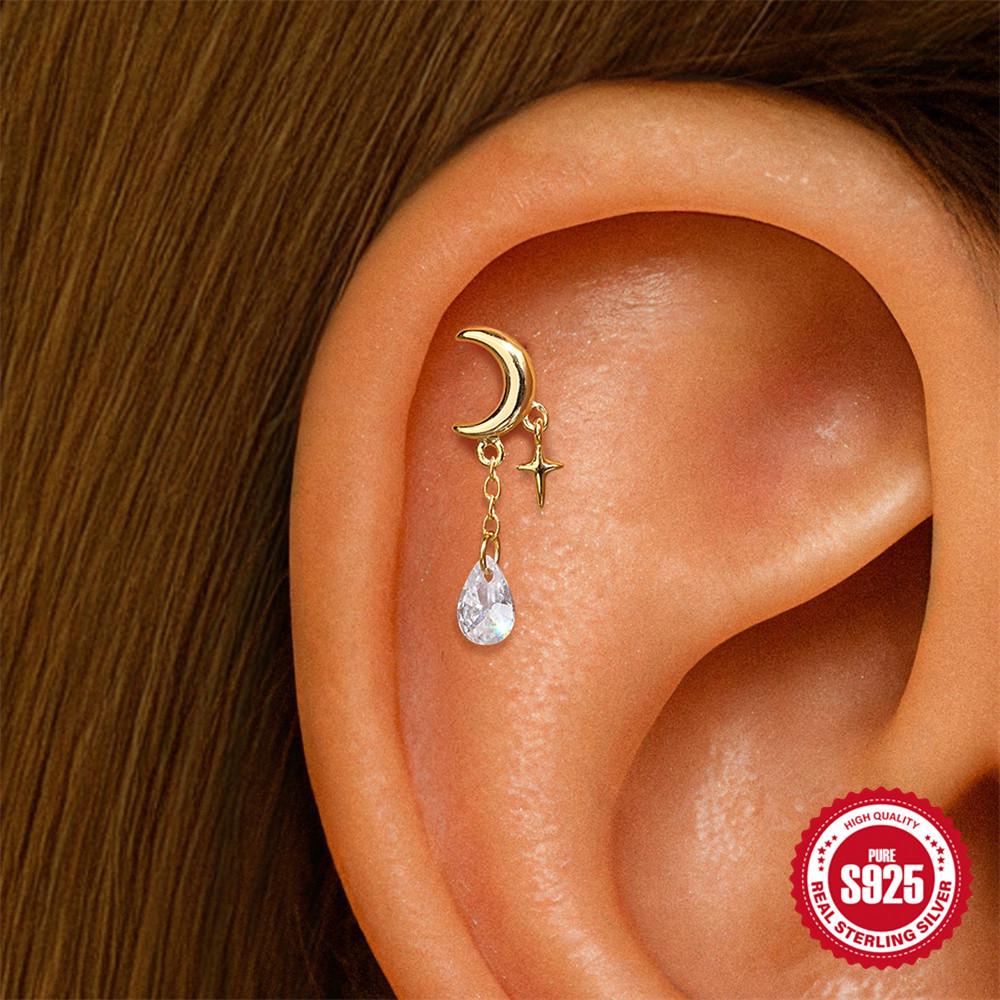 Sterling Silver Devil's Eye Star Cartilage Stud