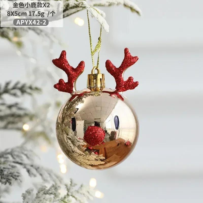 Christmas Antlers Deer Tree Pendants Hanging Balls Ornaments Xmas Decorations Ceiling Cute Deer Head Party Supplies Gifts