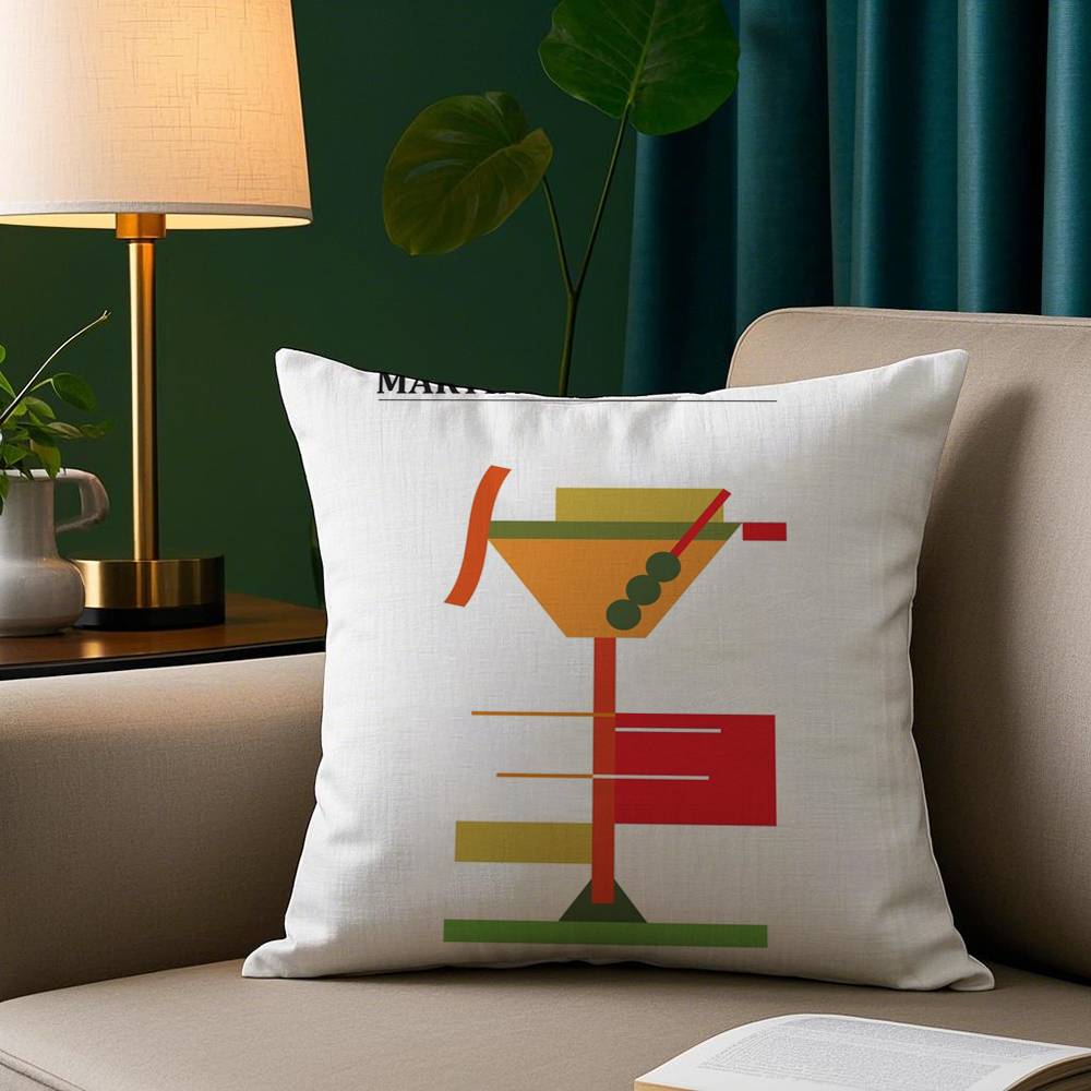 

Abstract Cocktail Design Pillow Case Plush Fabric Soft Pillowcase Double Sided Print Sofa Cushion Cover Throw 12x12Inch