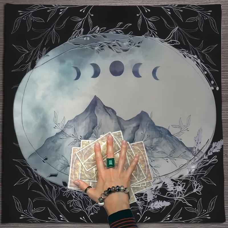 Tarot Tablecloth Moon Mountain Astrology Altars Cloth Divinations Card Table Cloth Tapestry Witchcrafts Supplies