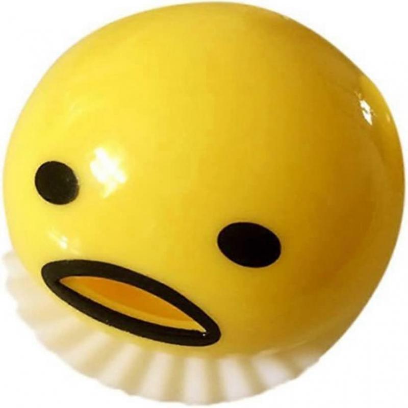 Yellow Round Vomit Sucking Lazy Yolk Vent Stress Tricky Game Relief Toy