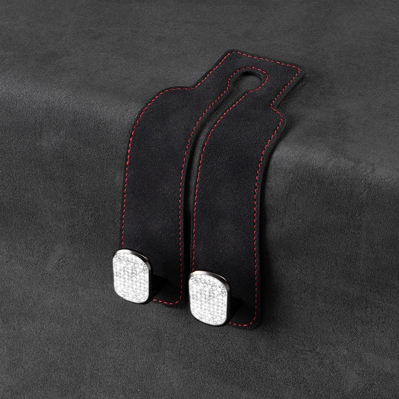 Car Seat Back Hook – Creative Suede-Finish Leather – Rear-Seat Storage & Organizer – Compact Interior Hook