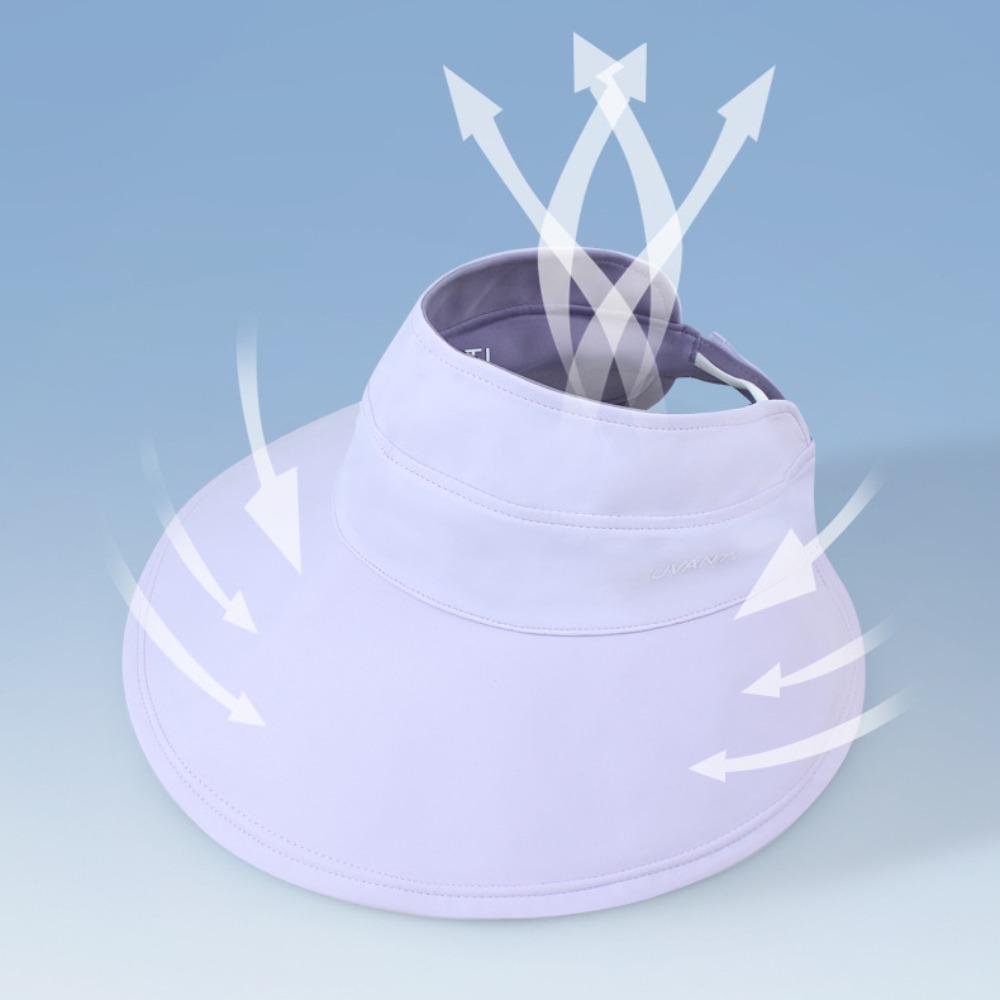 Sunshade Folding Empty Top Cap Sunscreen Double-face Sun Hat Ice Silk High Ponytail Hat Girls
