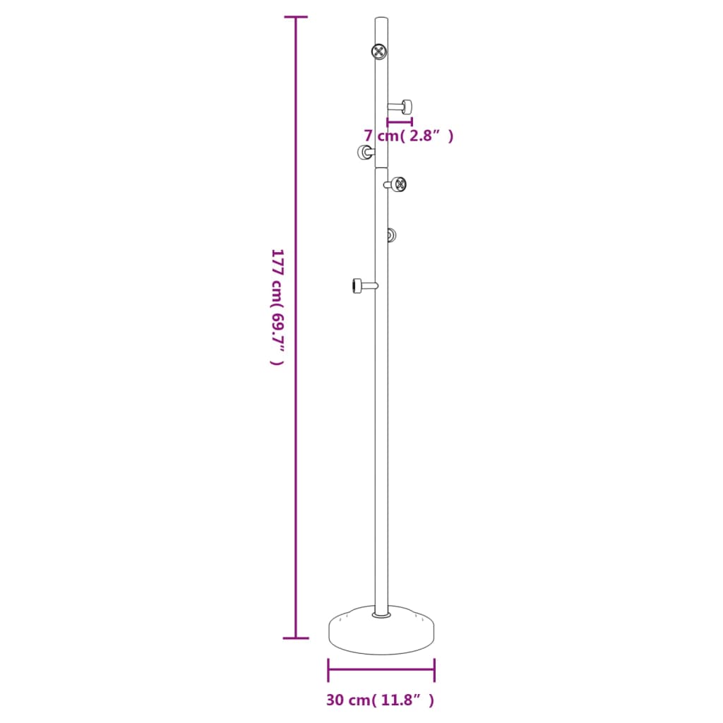 Vidaxl Standing Coat Rack, Black, 177 Cm, Painted Iron