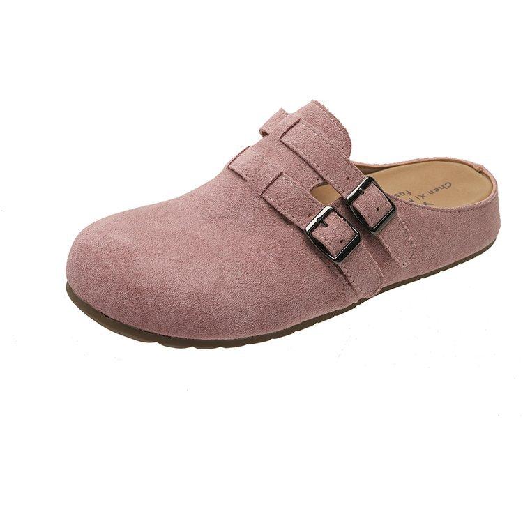 Mori women's style retro half slippers women's outer wear 2025 new fashion double buckle versatile lazy bag head Boken slippers
