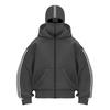 Men's Oversized Zip Up Hoodie Color Block Long Sleeve Hooded Sweatshirts Retro Jacket  Hoodie