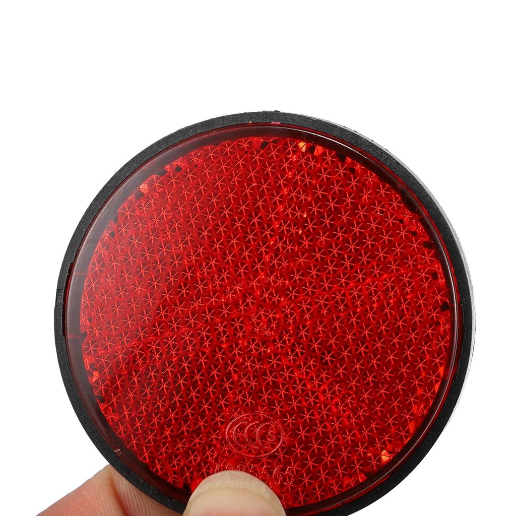 uxcell 4pcs Universal Round Red Front Lower Fork Reflector Sticker Rear Saddlebag Reflective Cover with 6mm Screws