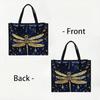 Stylish Dragonfly Pattern Tote Bag Elegant Daily Use Casual Portable Handbag for Women