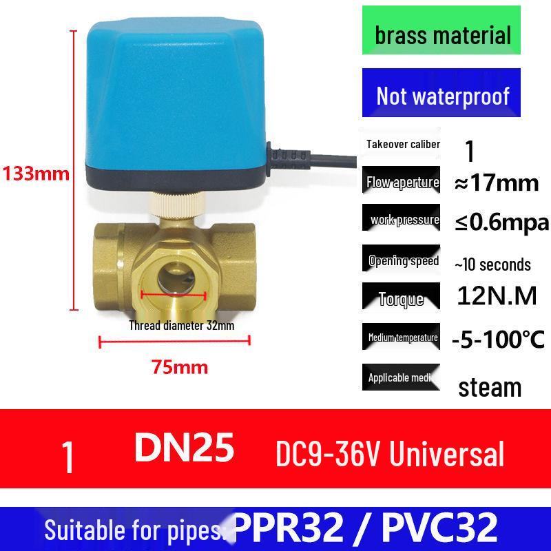 Solar Electromagnetic Temperature Control Ball Valve: ADC 12V/24V/220V, Two-Way/Three-Way, Normally Open/Closed.