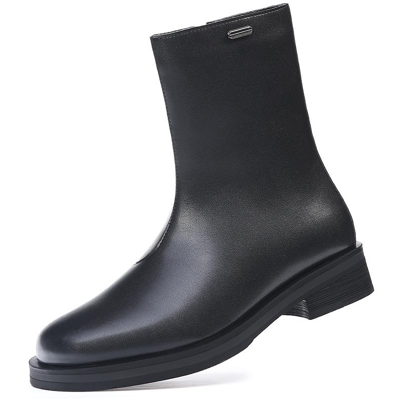 

Fashion Warm men s high top boots Fashion minimalist designer style Work or party Outdoor trendy youth street shoes Black New Versatile 38 чёрный