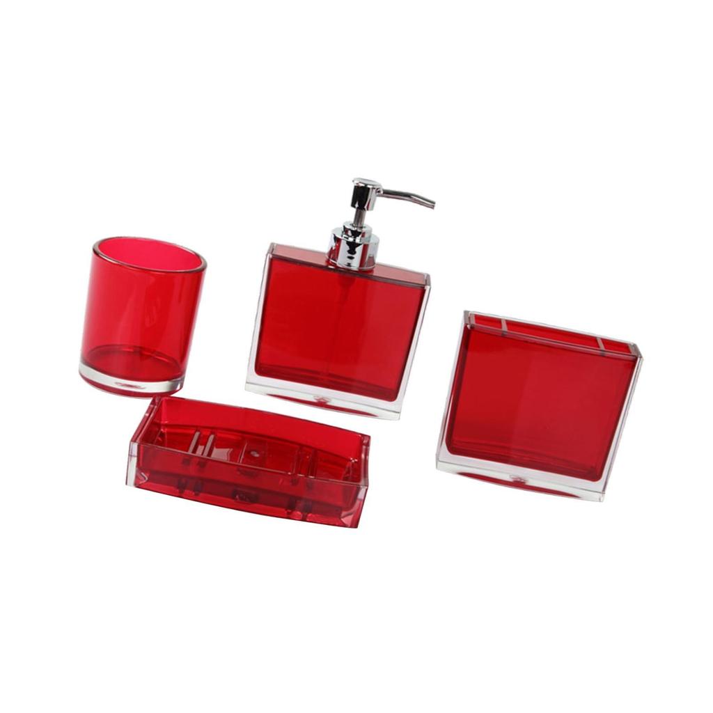 4 Pieces Soap Dispenser Portable Toothbrush Holder Bathroom Accessories Set Bathroom Organizer for Vanity Hotel Bathroom Decor