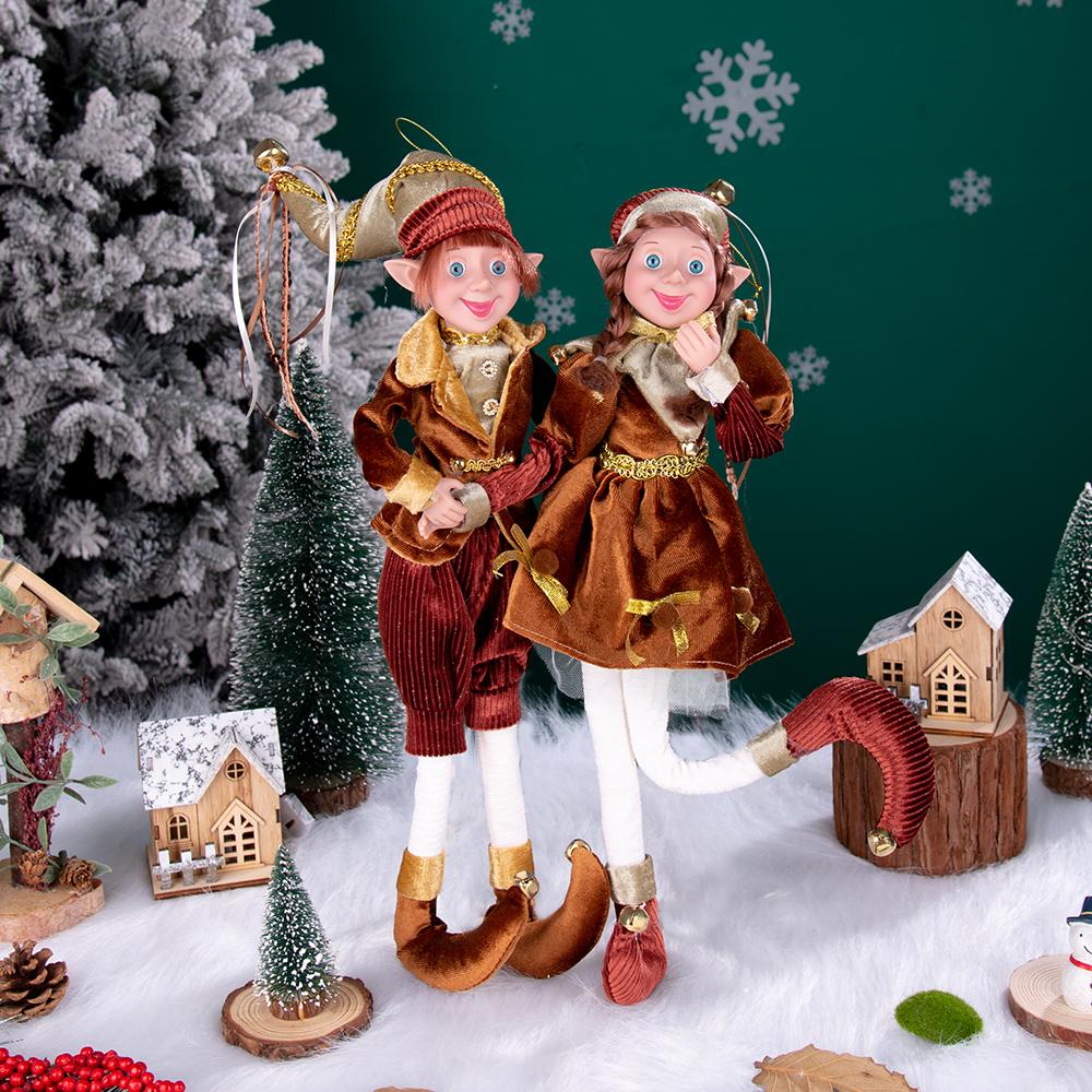 Neu Weihnachten Ornamente Plüsch Puppen Stoff Handgemachte Plüsch Elf Spielzeug Ornamente Plüsch Elf Spielzeug