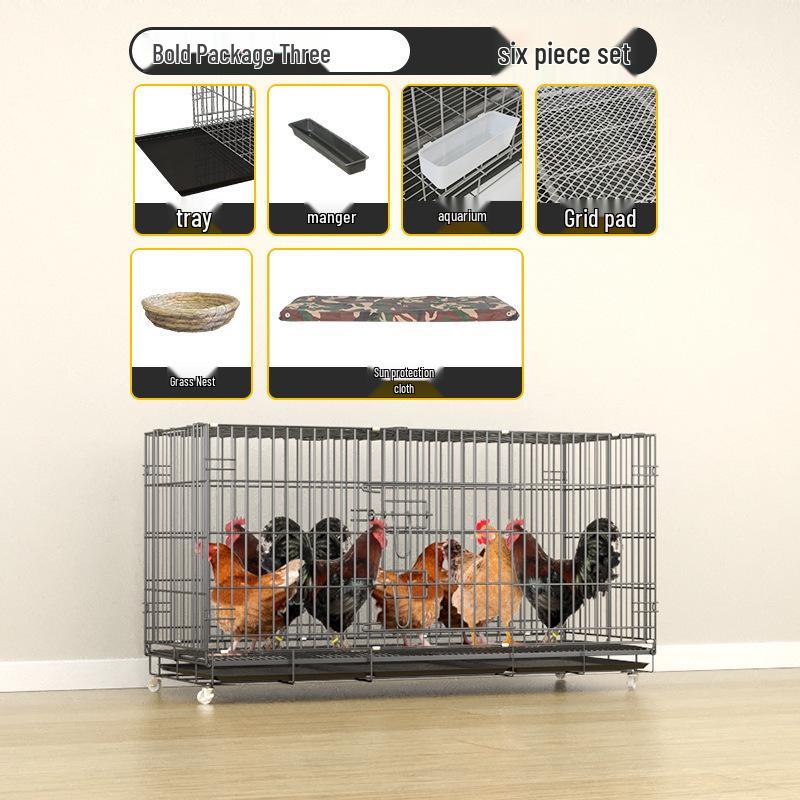 Extra Large Outdoor Automatic Cleaning Chicken & Duck Coop with Folding Rabbit Enclosure