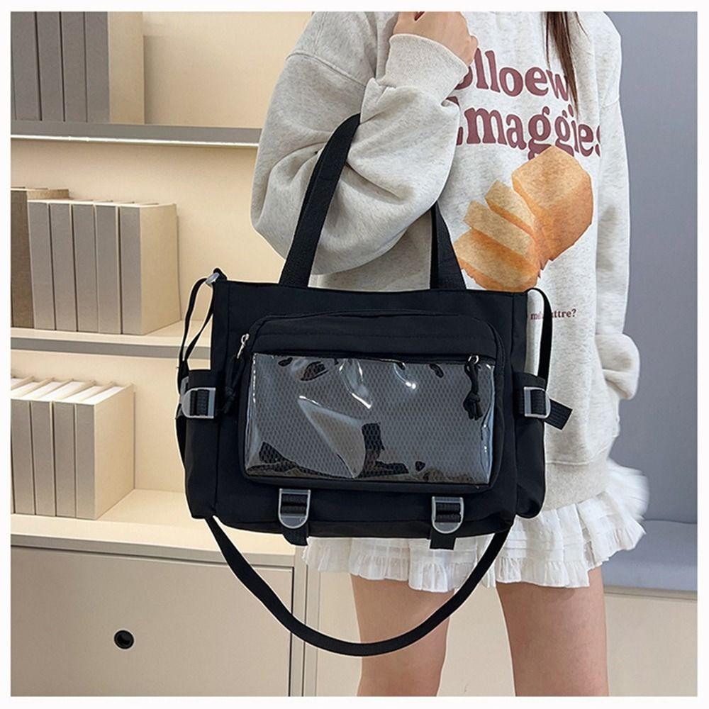 Harajuku JK Shoulder Bag Large Capacity Lolita Handbag Lovely Transparent Itabag  Shopping