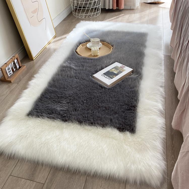 Einfache und stilvolle rückenförmige Kunstwolle für Schlafzimmer, Nachttischdecke, Erkerfenster, Balkon, langes Haar, Wohnzimmer, Couchtisch, Bodenmatte