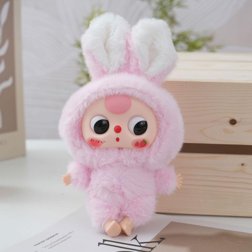 Neues Baby Drei Vinylpuppe Tier Kleiner Hase Plüschtier Anhänger Niedliches Kindergeschenk