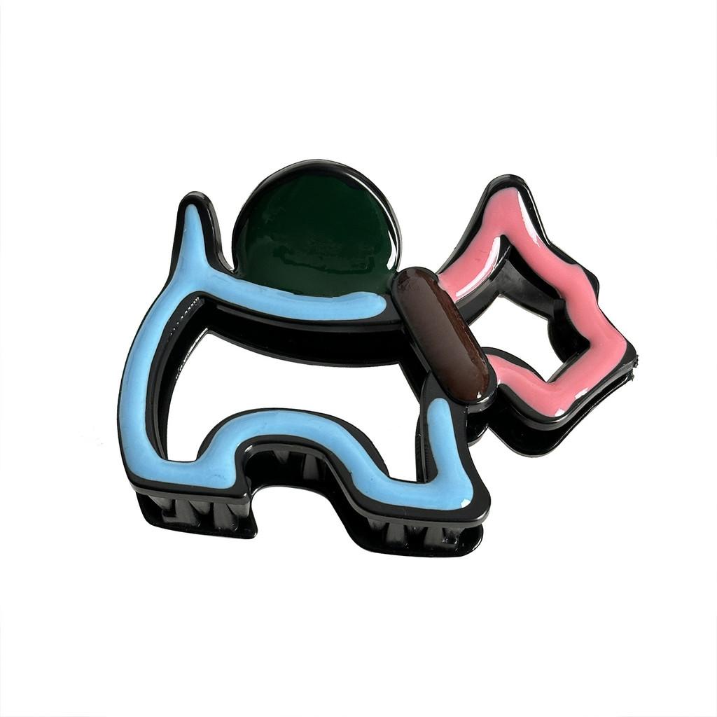 Fashionable Plastic And Resin Dog Hair Claw Clip In Chic Macaron Shades