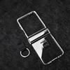 For Samsung Galaxy Z Flip7 5G Case Hinge Protection PC Clear Shockproof Phone Cover with Finger Ring