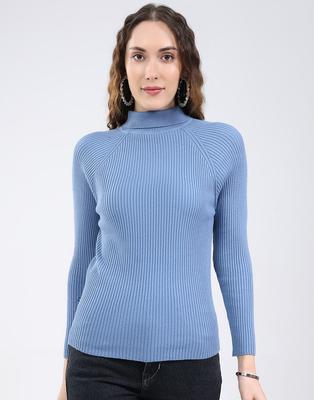 Women's Regular Fit Solid T Neck Full Sleeve Sceavy