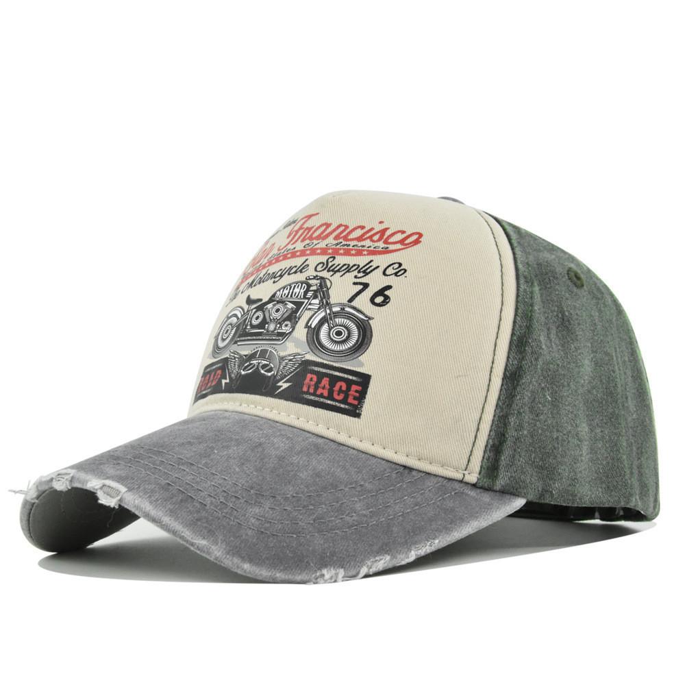 

Duck Tongue Cap Vintage Cotton Baseball Cap Adjustable Sun Hat Printed Retro серый