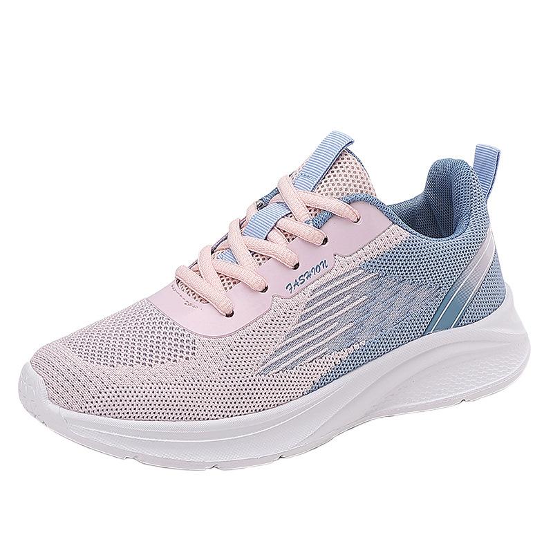 Brand sports shoes women's summer thin fly-woven mesh breathable ultra-light soft-soled shock-absorbing fitness shoes non-slip running shoes