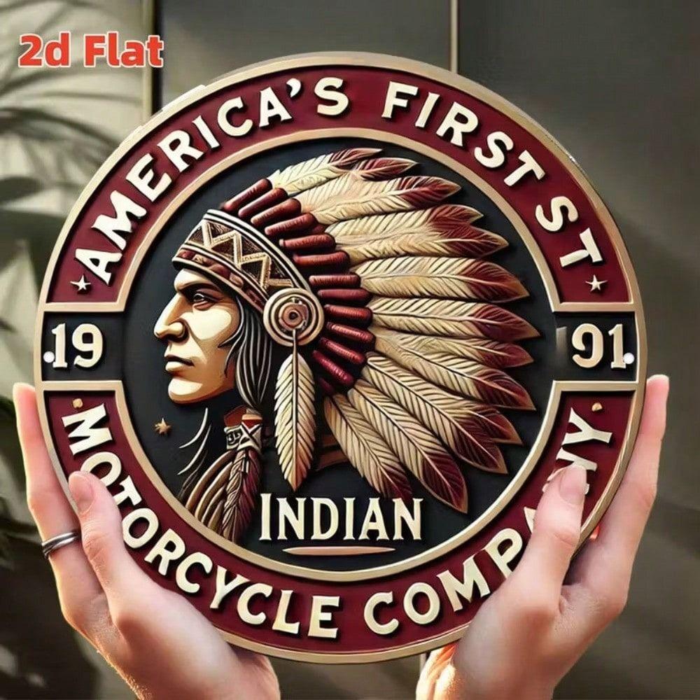 Indian Motorcycle America s First Tin Sign Metal Poster