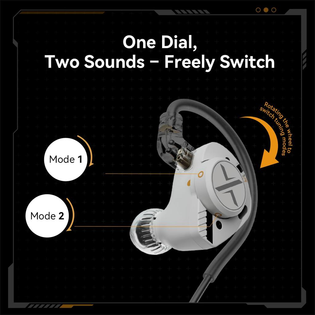 ooopusX Op.24 2DD+4BA Hybrid In-Ear Headphones, HiFi Wired Monitor Earphones with One Dial (3.5mm Jack, No Mic)