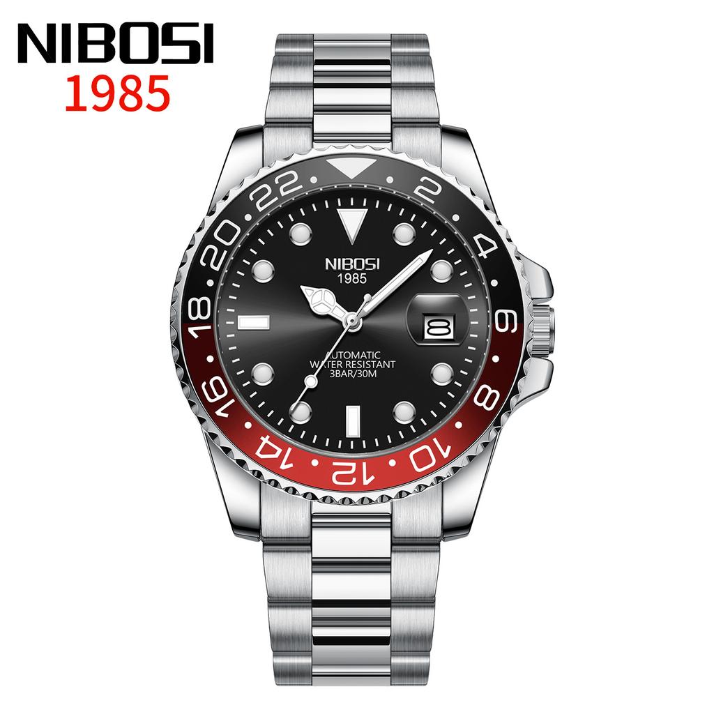 New Fashionable Round Men'S Watch Rotating Bezel Waterproof Automatic Mechanical Watch Men'S Watch