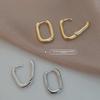 Trendy Retro Silver U-Shaped Oval Earrings for Women – Stylish, Simple, Cool Circle Design