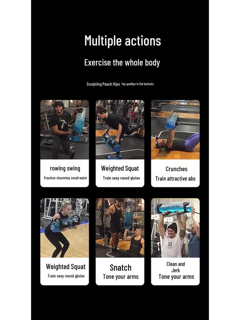 Portable Inflatable Weighted Water Bag for Strength and Balance Training