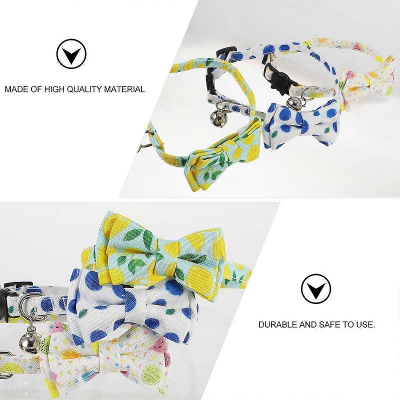 Cat Collar Fruit Pattern Pet Bow Tie for 9Pcs Adjustable Neck Chain