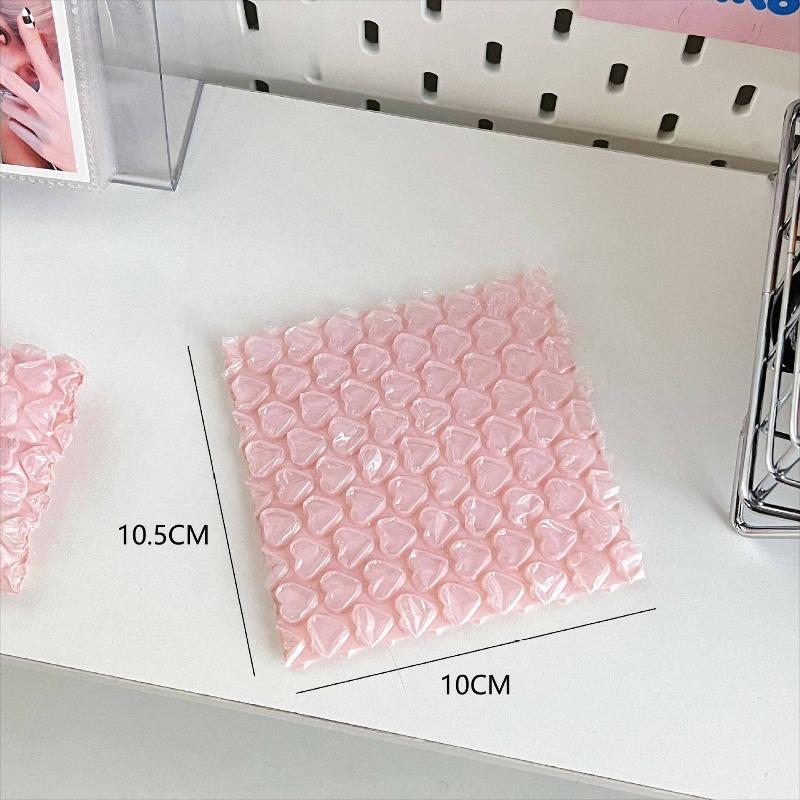 

200pcs Pink Heart-shaped Bubble Bag Postcard Memo Pad Gift Packaging Bubble Wrap Express Packing Heart Shaped Foam Pouch Shockproof Storage Pocket 10x10cm 200pcs рожевий