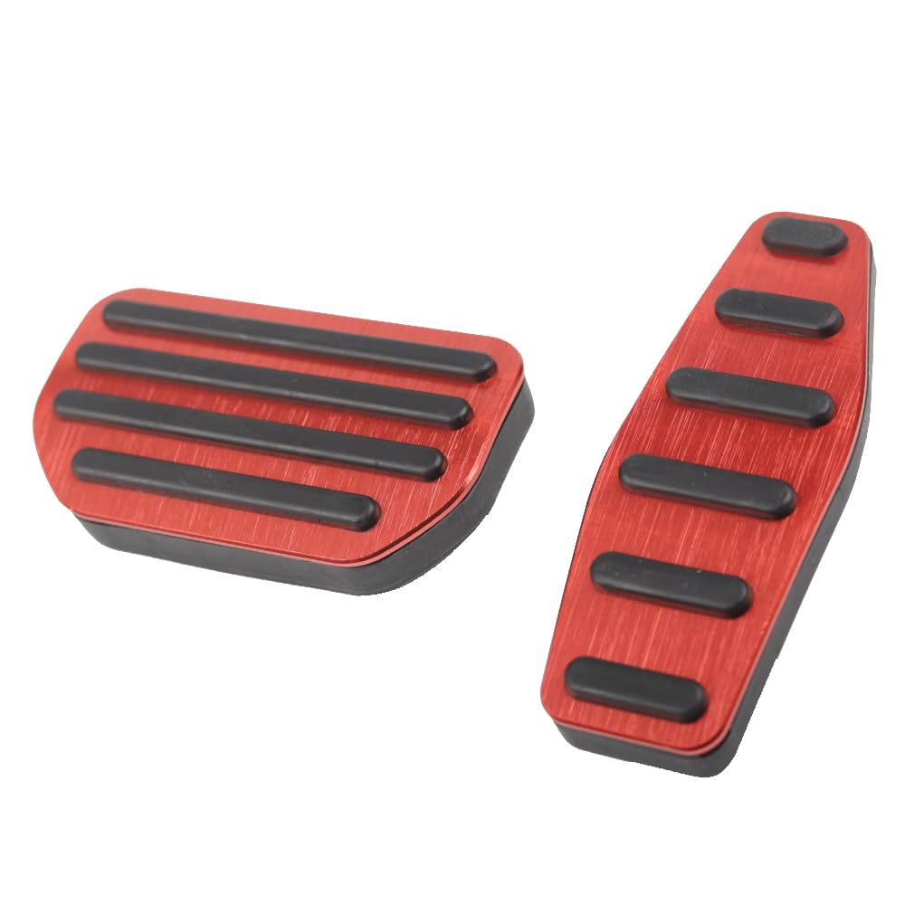 SAWAKAKI Pedal Covers for Suzuki Jimny Sierra JB74W Aluminum Accelerator Pedal Brake Pedal Covers of JB64W, (Automatic Transmission) - & (Set 2) (Red)