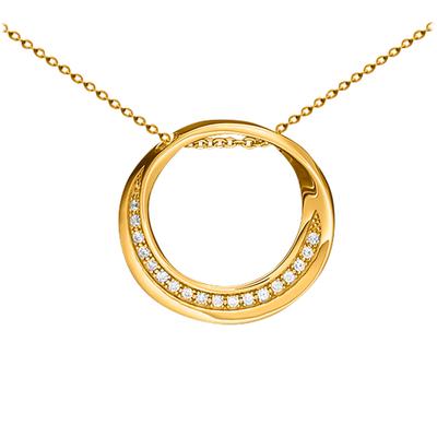 [Q7950] - Vergoldete Halskette 'Sissi' weißgold - 21 mm