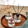 Flameless Aromatherapy Glass Diffuser - Transparent Cylindrical Bottle with Rattan Reeds for Home Decor