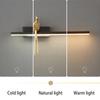 Nordic Light Luxury Bedroom Bedside Strip Wall Lamp Minimalist Living Room Hotel All-copper Wall Light 3 Color Dimming Lighting