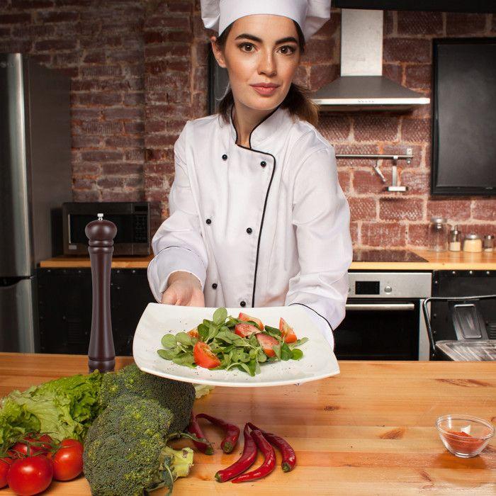 Relaxdays Moulin à poivre HxLxP: 40 x 6 x 6 cm moulin à sel 40 cm céramique moulin à épices design classique, chocolat